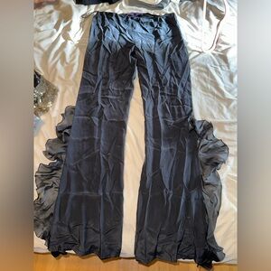 Ralph Lauren Purple Label Silk Ruffle Pants